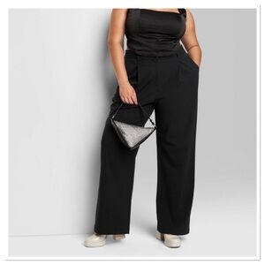Women’s Wide Leg High-Waist Black Trousers Pants